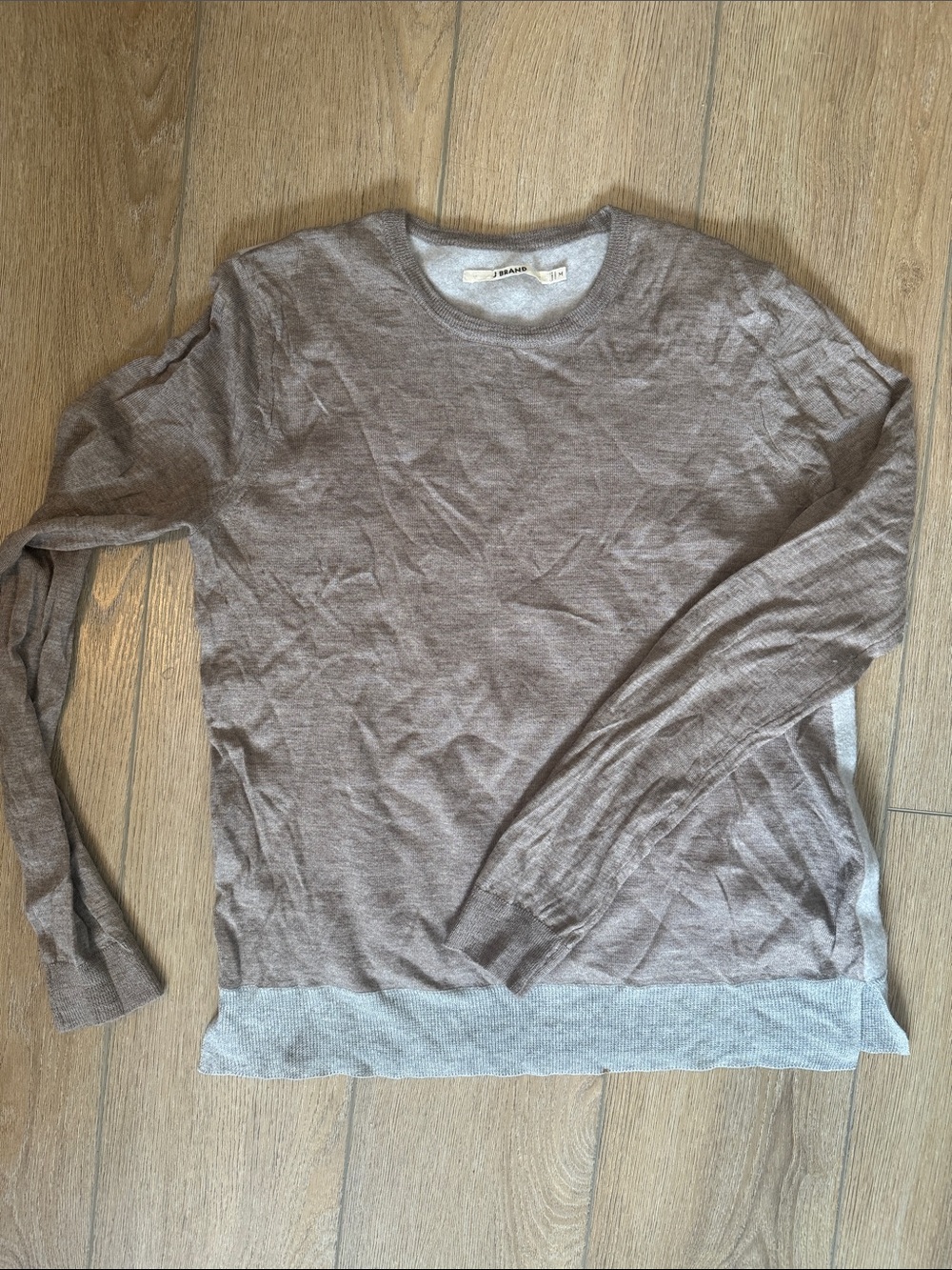 Women’s JBRAND Brown Crewneck Sweater with Contrast Hem